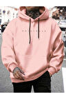 Erkek Pembe Oversize Originals Baskılı Sweatshirt