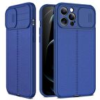 Smcase iPhone 13 Pro Kılıf Lensi Kamera Korumalı Deri Dokulu Silikon