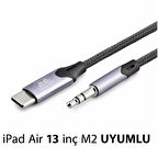  iPad Air 13 inç M2 uyumlu Metal Başlık AUX Kablo Ses Dönüştürücüsü Hasır Type-C Çeviricisi