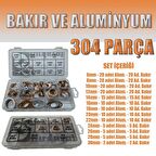 304 Parça Bakır ve Aluminyum Pul Seti