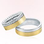 Harem Altın Tek Sıra Taşlı Altın Alyans 1404-2