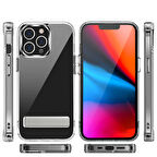 Gpack Apple iPhone 14 Pro Max Kılıf Lüx Silikon L Standlı