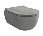 V-Tondo Rimless Gizli Taharet Girişli Kısa Asma Klozet Mat Beton 1417-069-0128 Kapaksız 