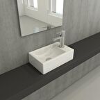 Bocchi Milano Dar Sağ Lavabo 1419-001-0126 Parlak Beyaz