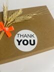 Thank You Siyah Yazılı Yuvarlak Yapışkanlı Etiket 5x5 cm 100 adet
