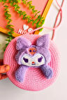Kız Çocuk Bayramlık Kuromi Hasır Çanta (Askısı Ayarlanabilir)
