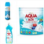AQUABOR DOĞAL MİNERALLİ  BULAŞIK  MAKİNESİ VE ELDE BULAŞIKLAR  İÇİN DETERJAN + ORTAM VE YÜZEY DEZENFEKTANI 500 ML