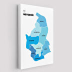 Harita Sepeti Nevşehir İli ve İlçeler Haritası Dekoratif Kanvas Tablo 1429