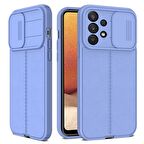 Smcase Samsung Galaxy A73 Kılıf Lensi Kamera Korumalı Deri Dokulu Silikon 