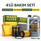 MANN Skoda Fabia 1.4 Benzin Liqui Moly 4200 Motor Yağı Filtre Seti (2000-2008) 4 Lü