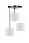3lü Beyaz Silindir Kumaş Abajur Sarkıt Avize Modern Dekoratif Tasarım 