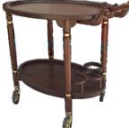 Servis Araba TEKER Büyük Model Kayın İnce torna İskelet Natüre Ceviz Boya Yemek servis El Yapım