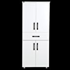 Çok Amaçlı Dolap 150 cm Hard Parlak BEYA Suntalem 4Raf 1Çekmece Kutuda sevk El Yapım