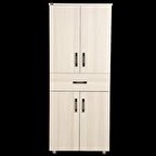Çok Amaçlı Dolap 150 cm Hard Parlak CARDEN Suntalem 4Raf 1Çekmece Kutuda sevk El Yapım