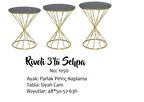 Zigon Sehpa BRC RİVOLİ Model 3'lü 1050 Siyah Cam tabla Gold Parlak Pirinç Ayak El Yapım