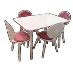 Masa-Sandalye RETRO Papel Takım model Kayın Torna  kaplama sandalye Açılır Parlak beyaz  El Yapım