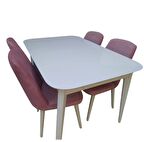 Bengi Masa MUZ AYAK Model Kayın RETRO iskelet Sandalye Parlak BEYAZ Ortadan Açıl Masa tabla El yapım