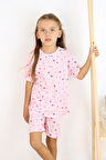 Kız Çocuk Pamuklu Penye Kumaş Şortlu Pijama Takımı 