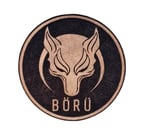 BÖRÜ Deri PEÇ - SİYAH  Arma - Askeri Patch 8 cm Çap