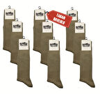 Çorap Haki Renk Dikişsiz Kışlık Çorap - Taban Havlulu - Orjinal İstihkak Çorap (9 Çift)