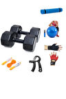 PS SPOR 10 KG DAMBIL X 2 ADET = 20 KG + 5 ÇEŞİT PLASTES VE EGZERSİZ SETİ
