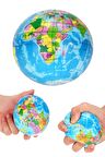 Dünya Desenli Popit Stres Topu Eğitici Oyuncak Çap 6 Cm