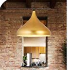 Rsylight Retro Metal Dekoratif Gold Rustik Tekli Sarkıt Avize Çap 43 cm