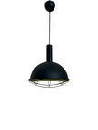 Rsylight Retro Metal Dekoratif Rustik Kafesli Siyah Tekli Sarkıt Avize Çap 30 cm