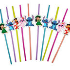 Lilo ve Stitch Temalı Artistik Pipet - 10 Adet