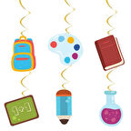 Parti Dükkanım Asmalı süs Tavan Sarkıt Süsü Okul Süslemesi 6 parça Okul Süsleme Görseli Helezon Kıvrımlı 