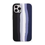 Smcase iPhone 14 Pro Kılıf Gökkuşağı Desenli Lansman Silikon 