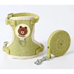 Yeni Sevimli Kaçış Önleyici Kedi Yürüyüş Vücut Tasmaları Yeşil (M beden )