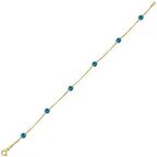 Bilezikhane Mavi Boncuklu 14 Ayar Altın Bileklik