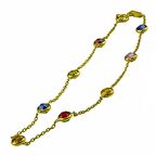 Bilezikhane Renkli Taşlı 14 Ayar Altın Bileklik