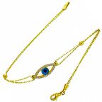 Bilezikhane Çerçeveli Çekik Gözlü 14 Ayar Altın Bileklik