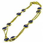 Bilezikhane Çift Sıra Nazar Boncuklu 14 Ayar Altın Bileklik