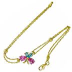 Bilezikhane Renkli Kelebek Motifli 14 Ayar Altın Bileklik