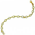 Bilezikhane Sıralı Beyaz İnicili 14 Ayar Altın Bileklik