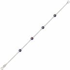 Bilezikhane Nazar Boncuklu 14 Ayar Beyaz Altın Bileklik