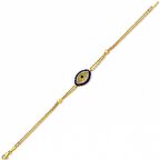 Bilezikhane Badem Göz 14 Ayar Altın Sinyora Bileklik