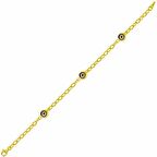 Bilezikhane Üçlü Kuş Gözü 14 Ayar Altın Bileklik