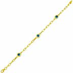 Bilezikhane Boncuklu 14 Ayar Altın Bileklik