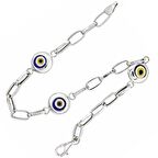 Bilezikhane Beyaz Yuvarlak Göz 14 Ayar Altın Bileklik