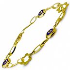 Bilezikhane Papatyalı Nazar 14 Ayar Altın Bileklik