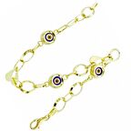 Bilezikhane Kalp Motifli Kuş Gözü 14 Ayar Altın Bileklik