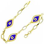 Bilezikhane Göz Motifli Nazarlı 14 Ayar Altın Bileklik