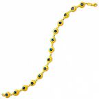 Bilezikhane Ondört Sıra Nazar Boncuklu 14 Ayar Altın Bileklik