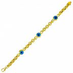 Bilezikhane Ağır Göz Boncuklu 14 Ayar Altın Bileklik