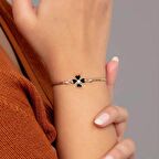 Bilezikhane 14 ayar altın yonca mineli bileklik