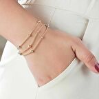 Bilezikhane Kalın zincirli altın bileklik üç sıralı